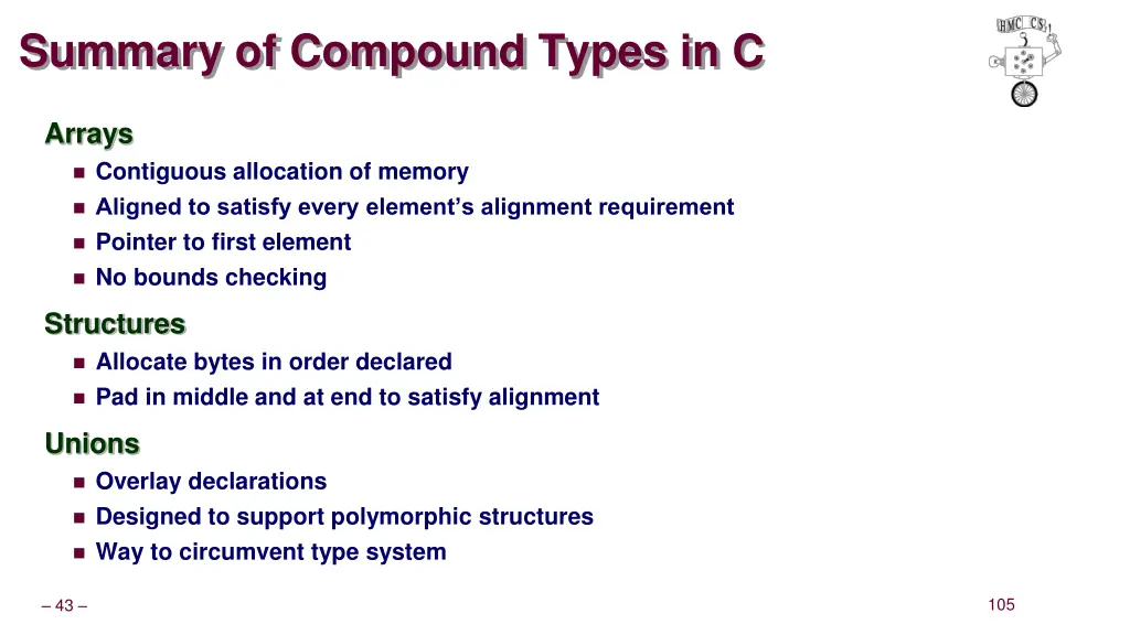 summary of compound types in c