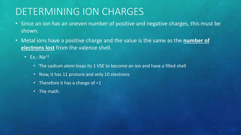 determining ion charges since