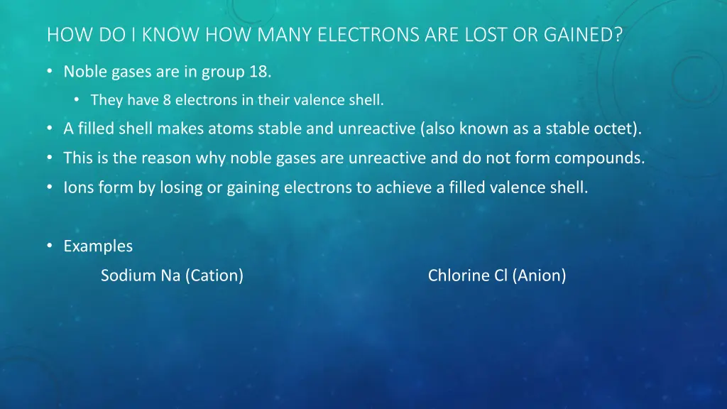 how do i know how many electrons are lost