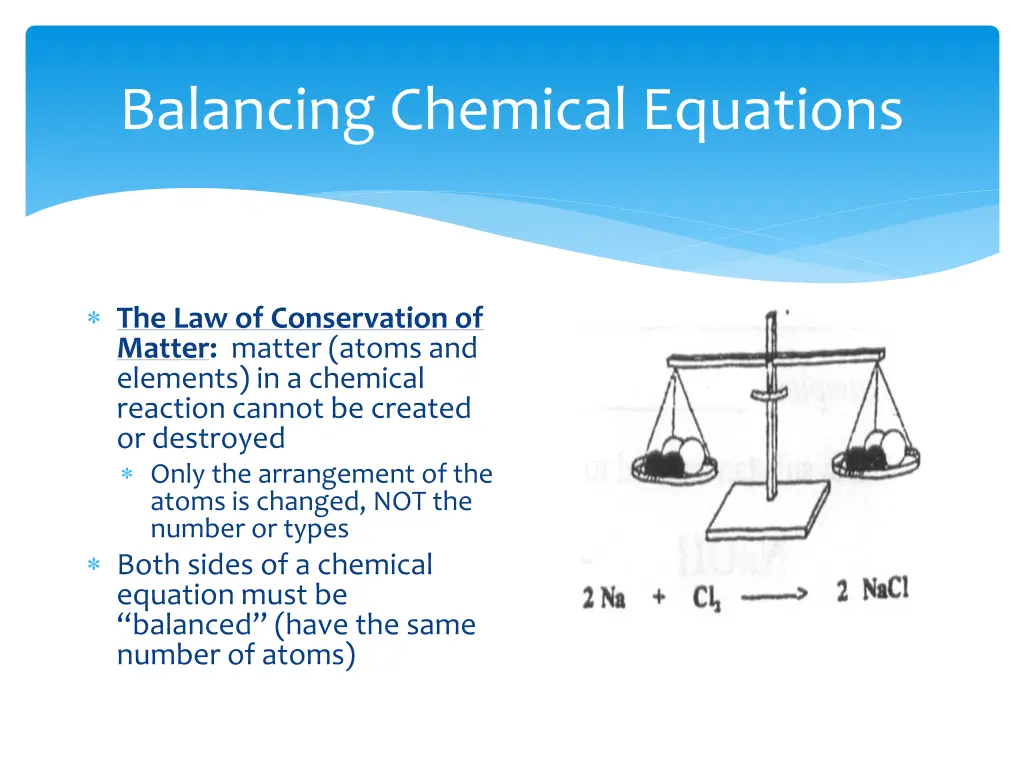 balancing chemical equations