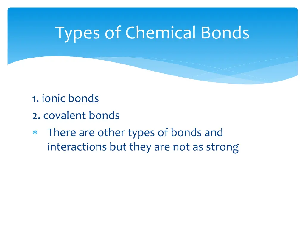 types of chemical bonds