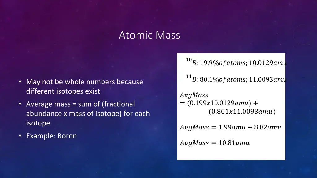 atomic mass