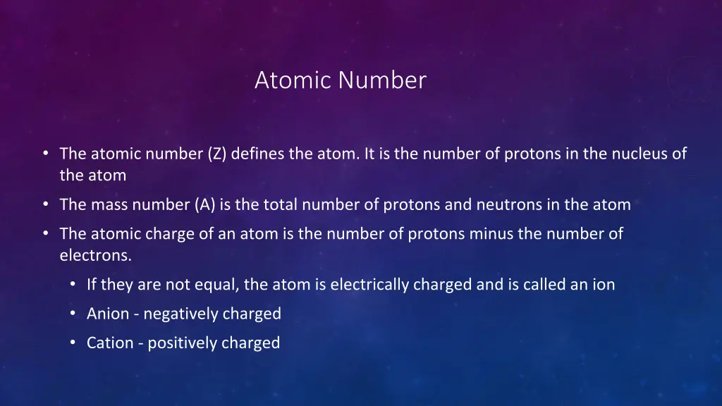 atomic number