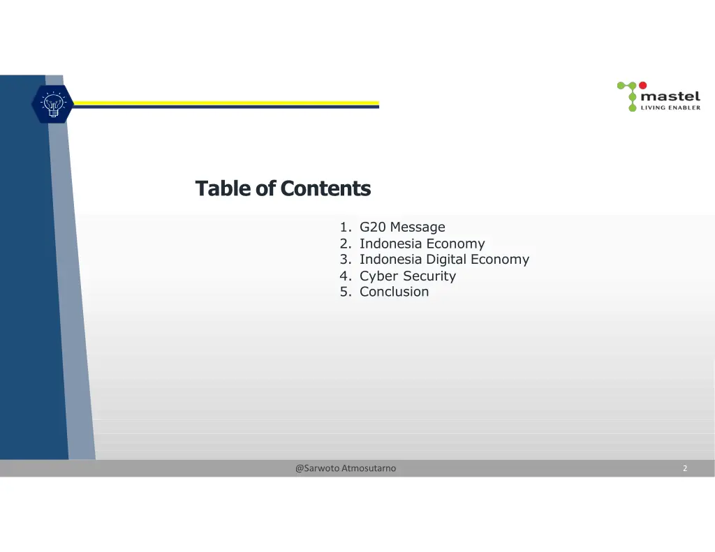 table of contents