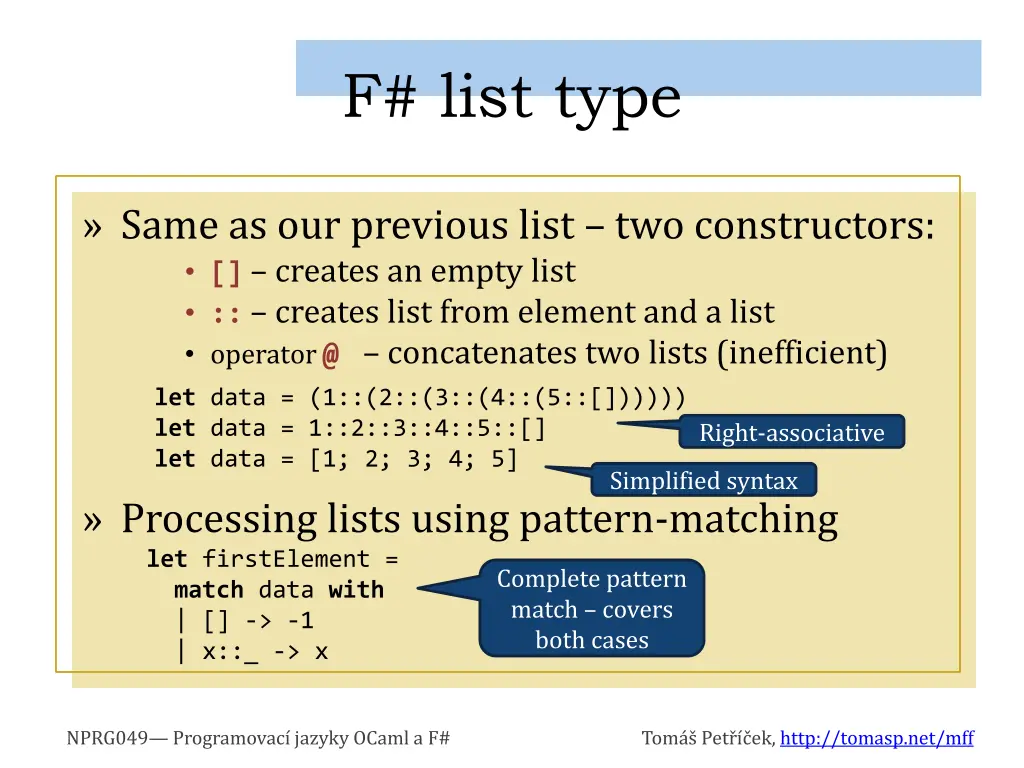 f list type
