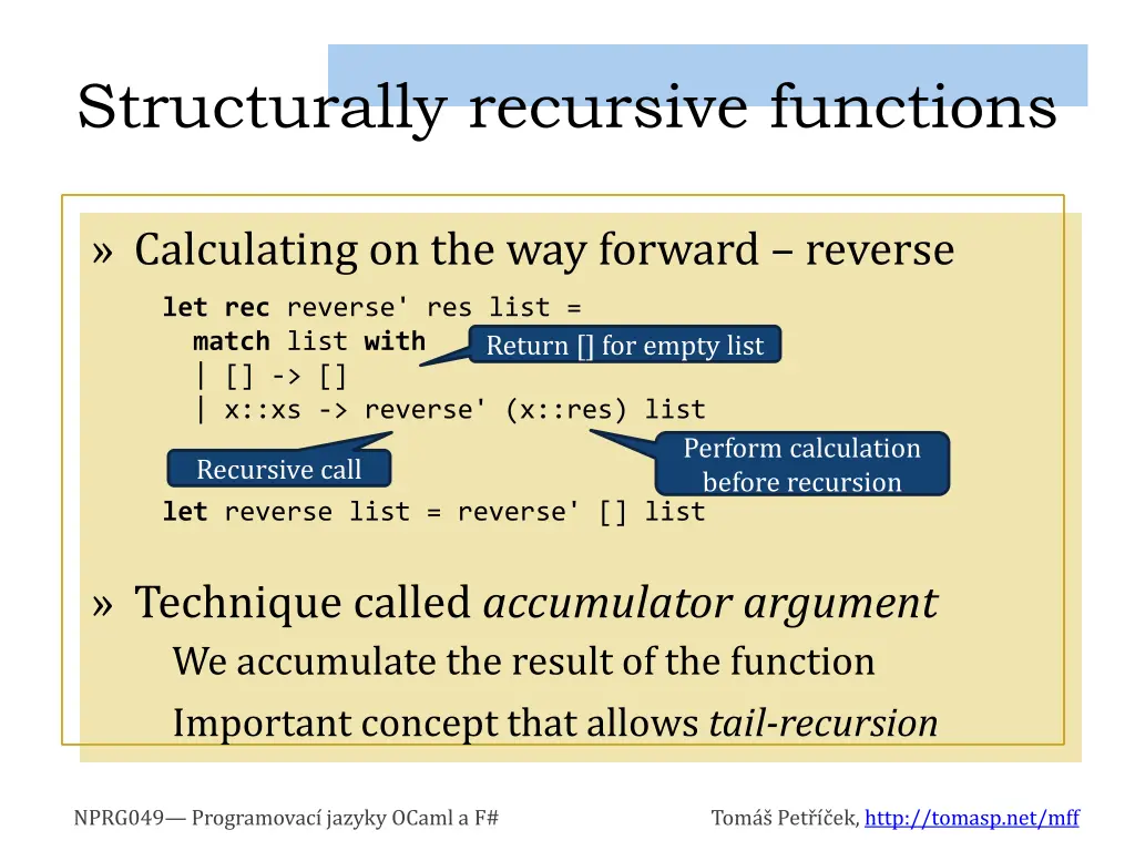structurally recursive functions 1