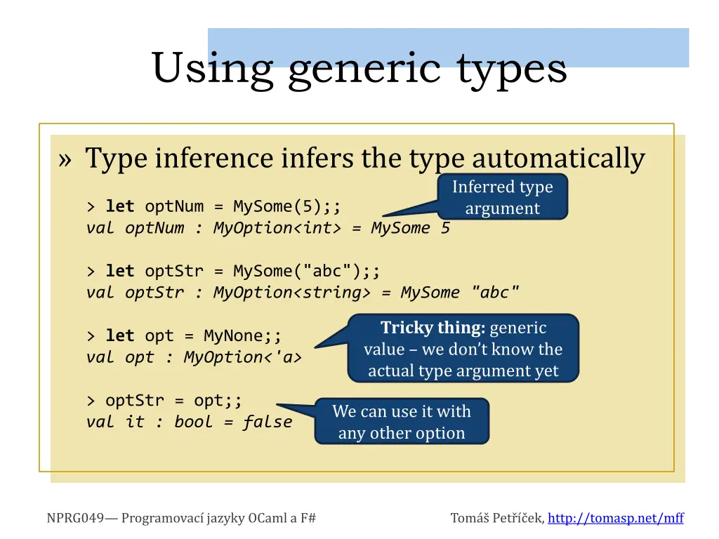 using generic types