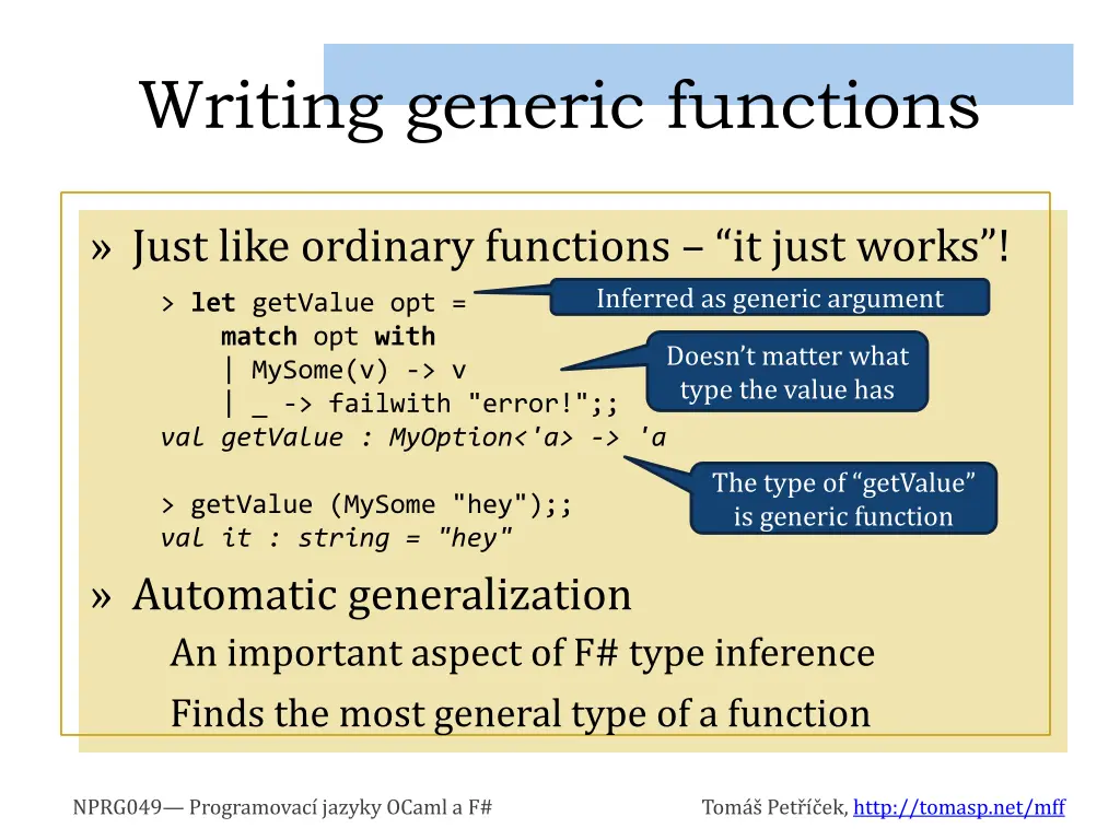 writing generic functions