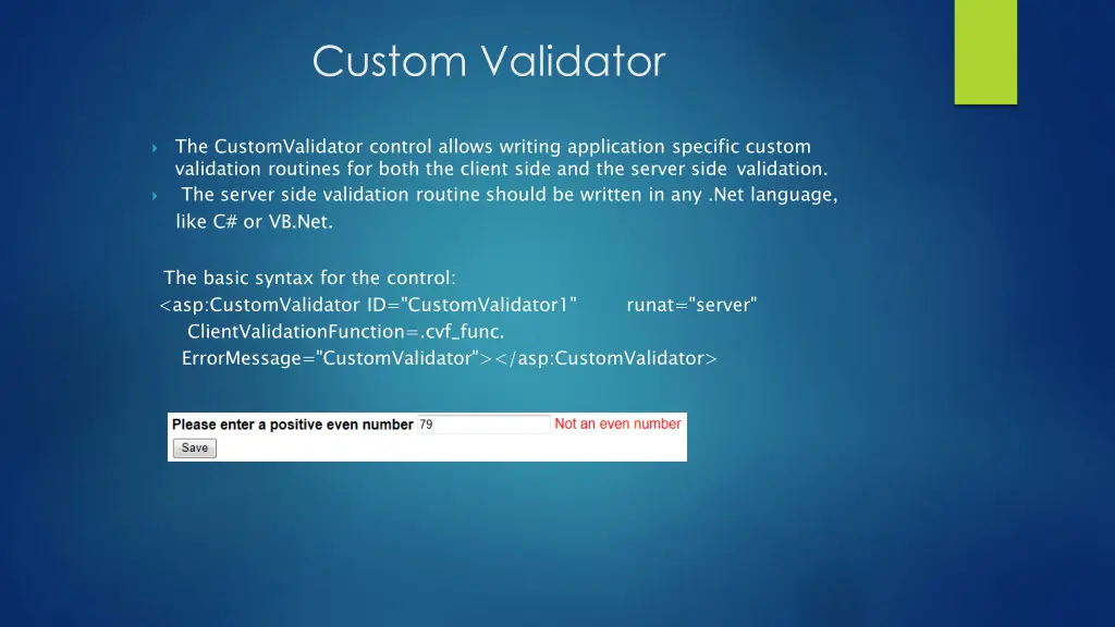 custom validator
