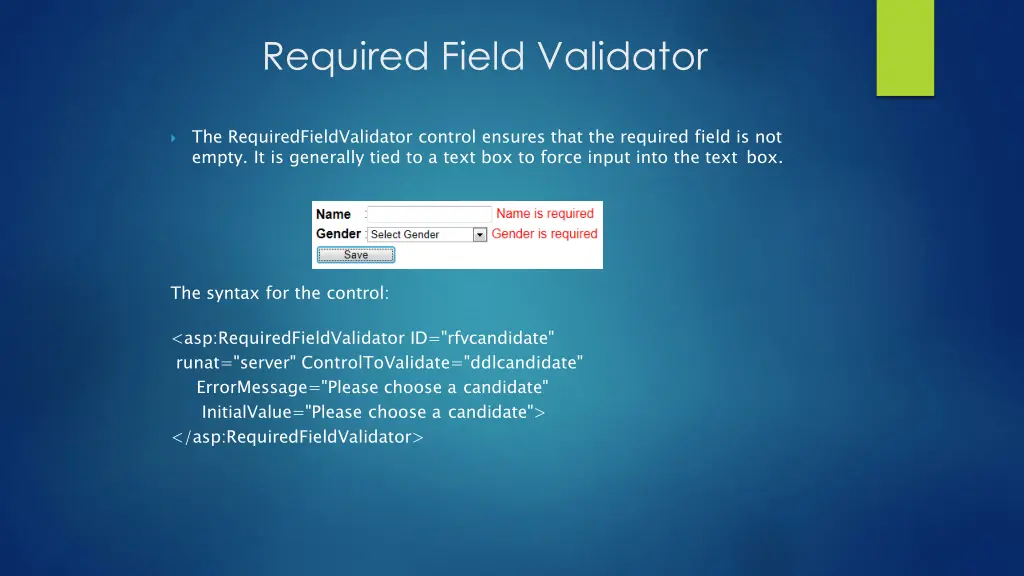 required field validator