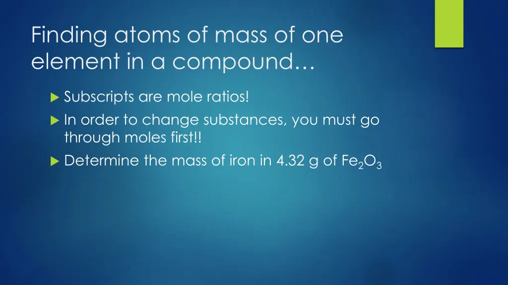 finding atoms of mass of one element in a compound