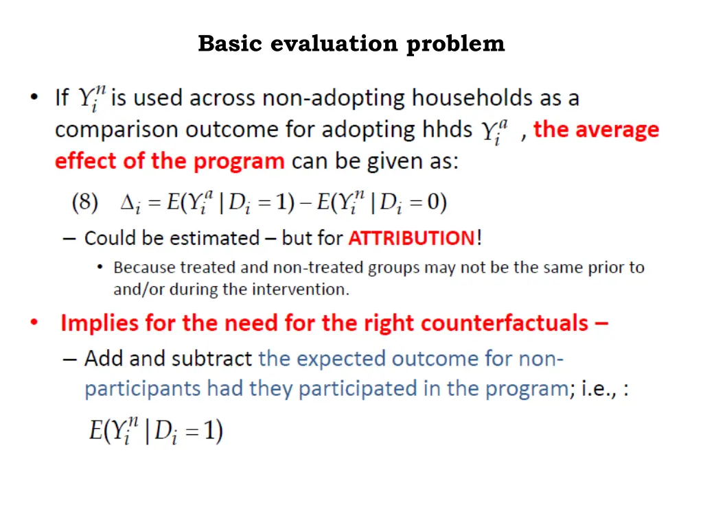 basic evaluation problem
