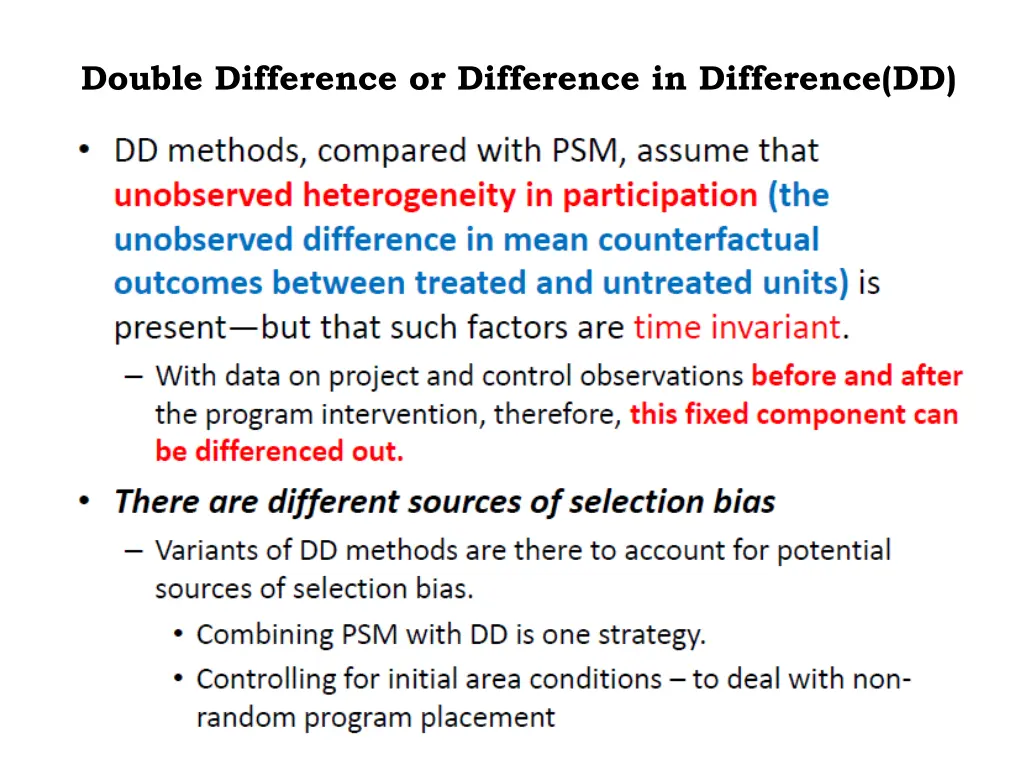 double difference or difference in difference dd