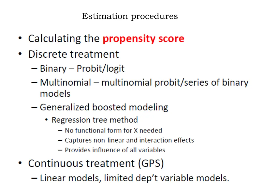 estimation procedures