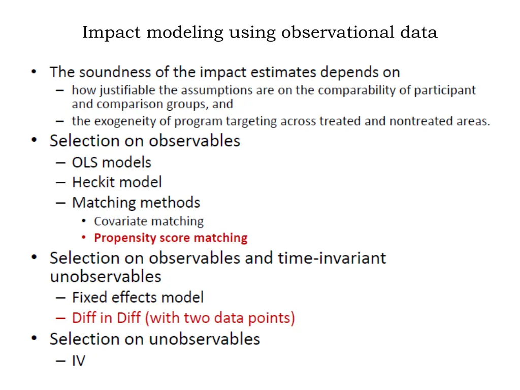 impact modeling using observational data