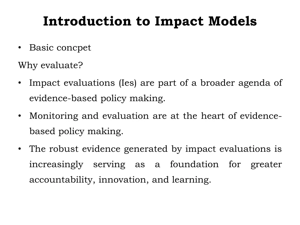 introduction to impact models 1