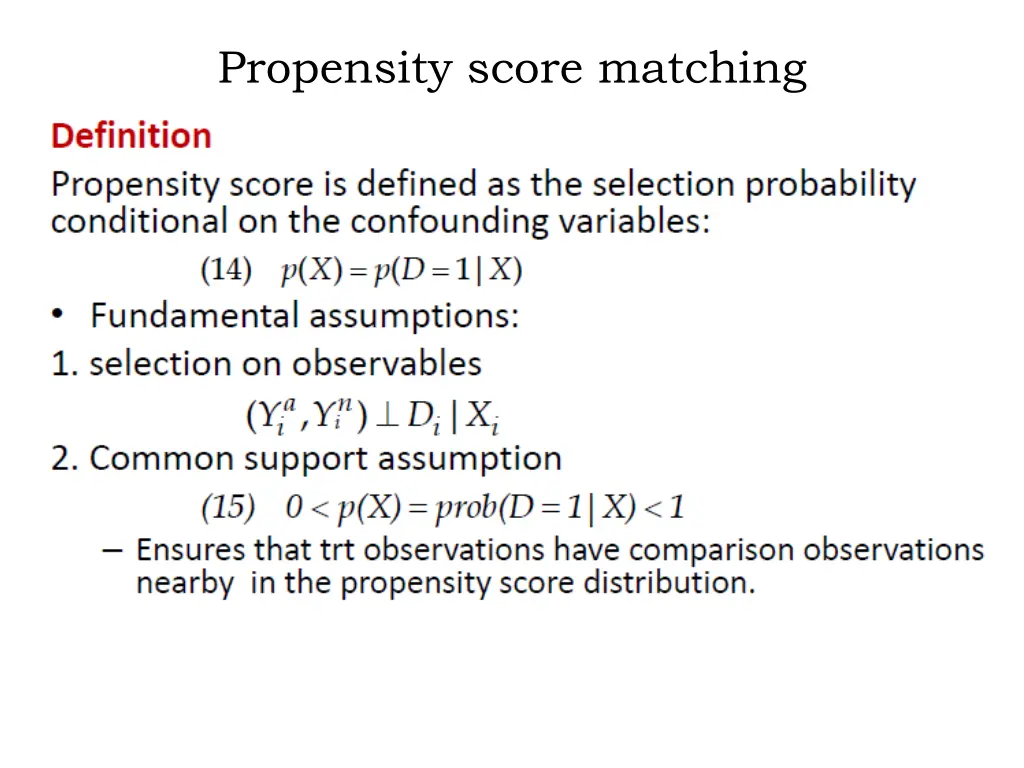 propensity score matching