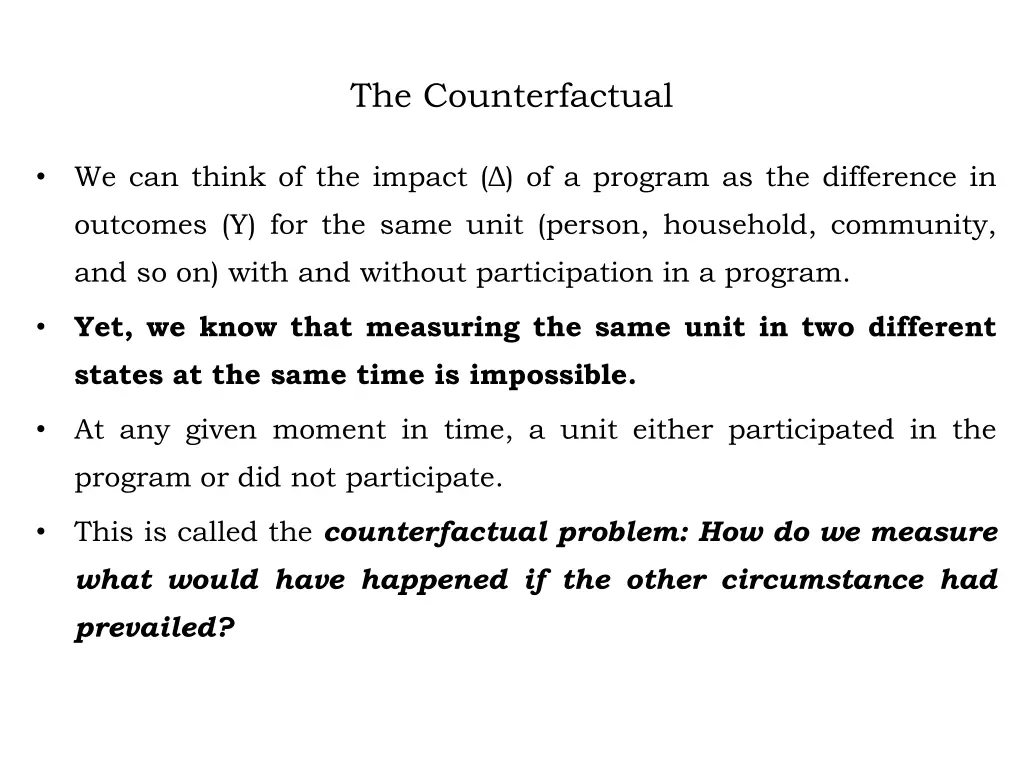 the counterfactual