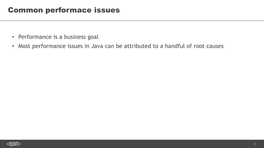 common performace issues