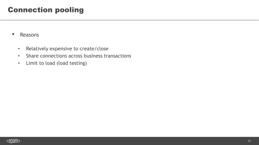 connection pooling