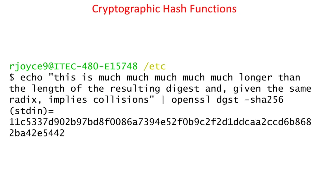 cryptographic hash functions 7