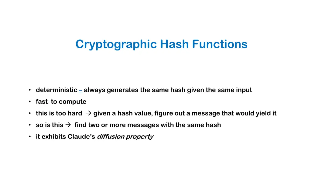 cryptographic hash functions