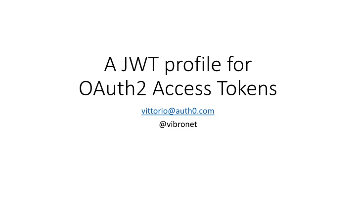 a jwt profile for oauth2 access tokens
