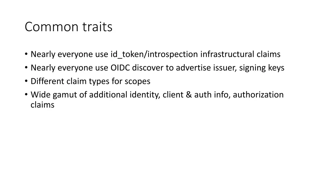 common traits
