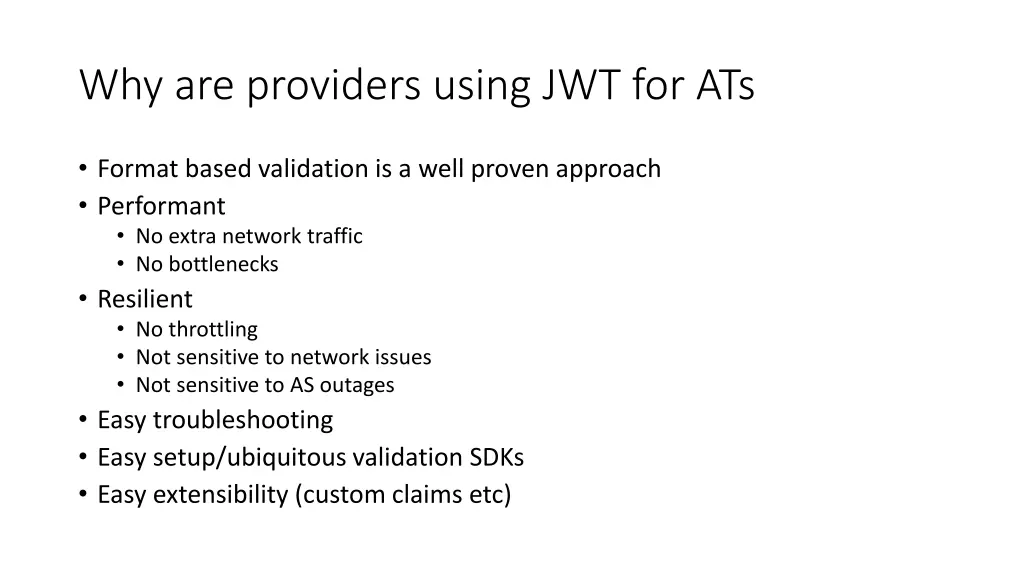 why are providers using jwt for ats