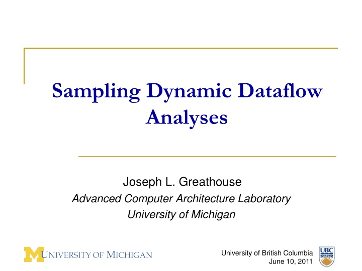 sampling dynamic dataflow analyses