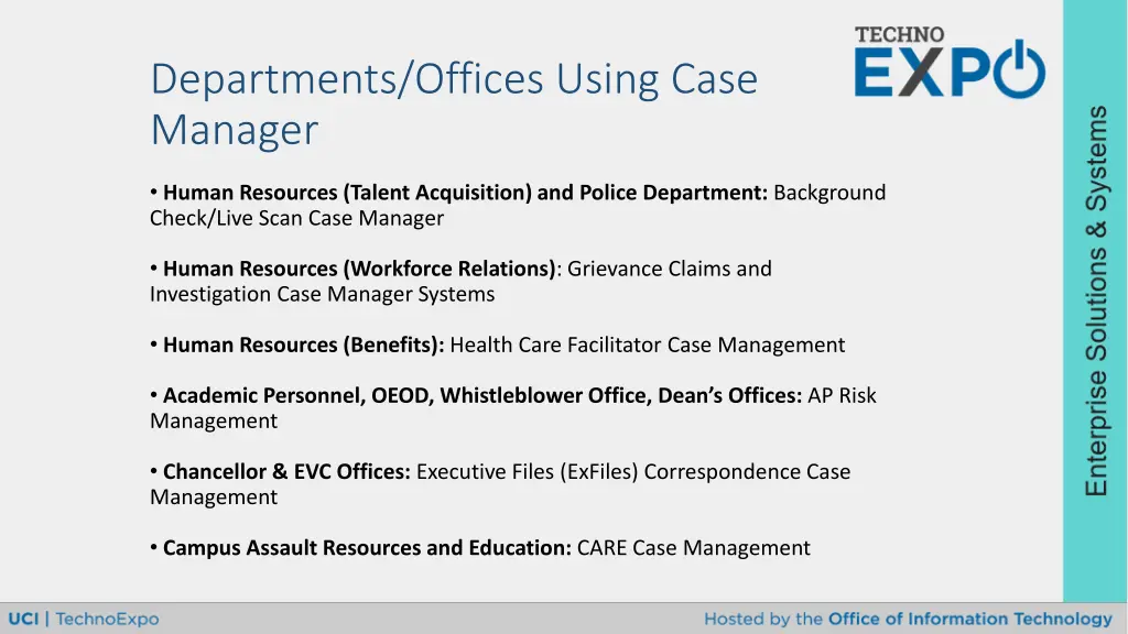 departments offices using case manager