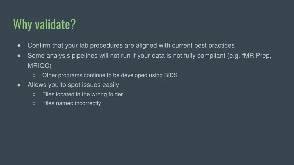why validate
