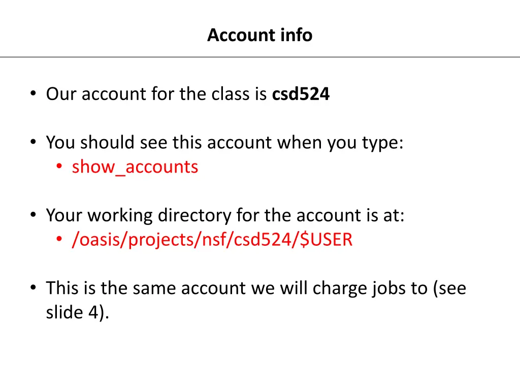 account info