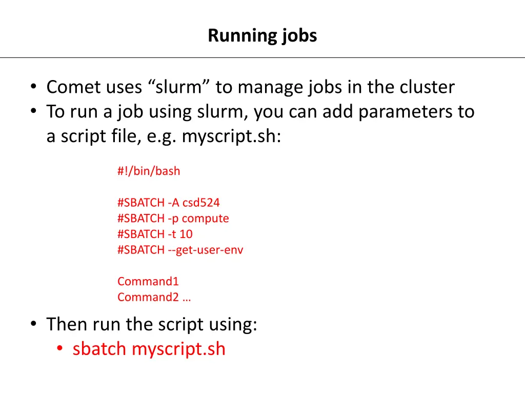 running jobs