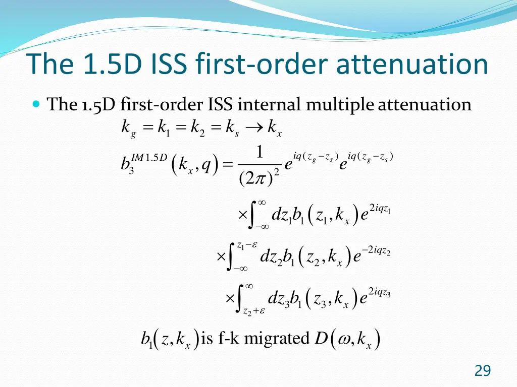 the 1 5d iss first order attenuation