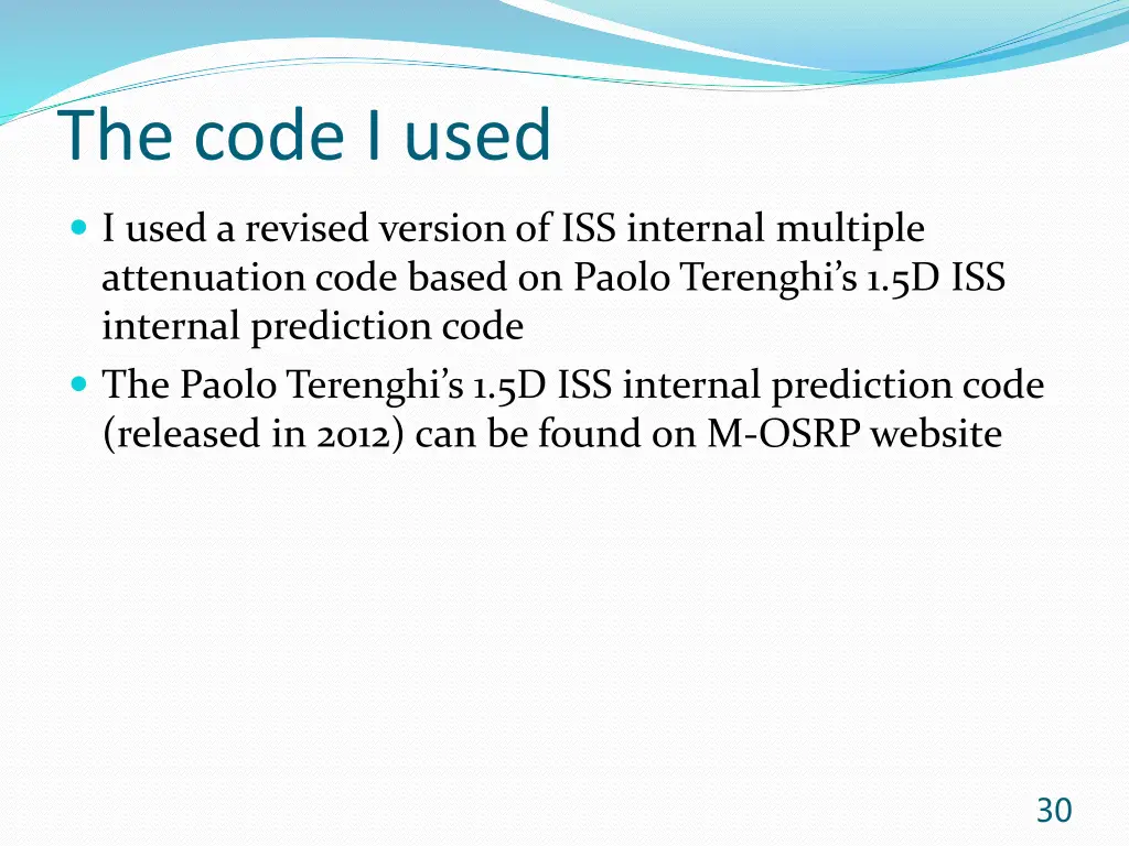the code i used