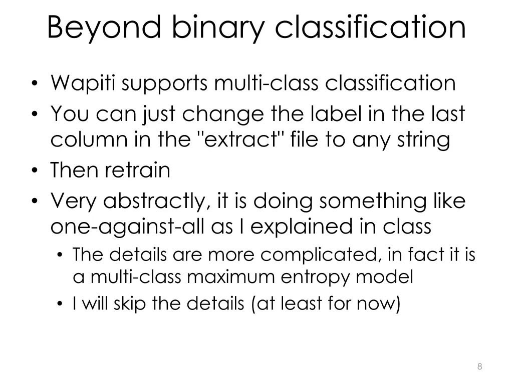 beyond binary classification