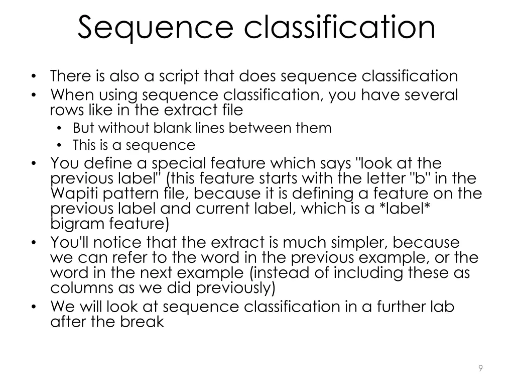 sequence classification