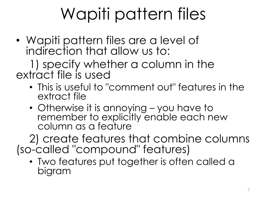 wapiti pattern files
