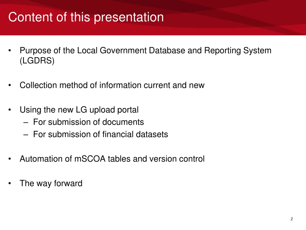 content of this presentation