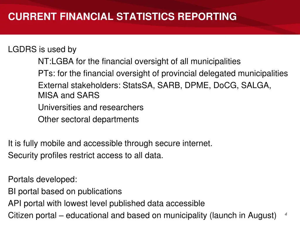 current financial statistics reporting 1