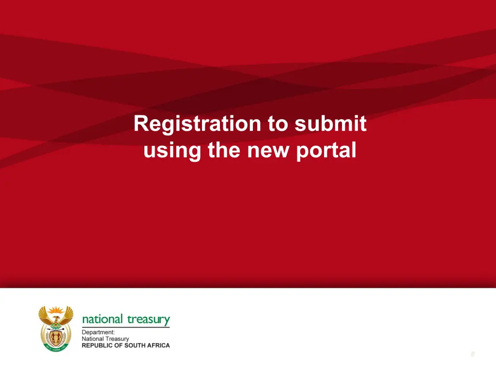 registration to submit using the new portal