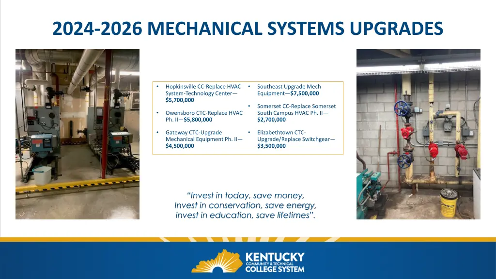 2024 2026 mechanical systems upgrades