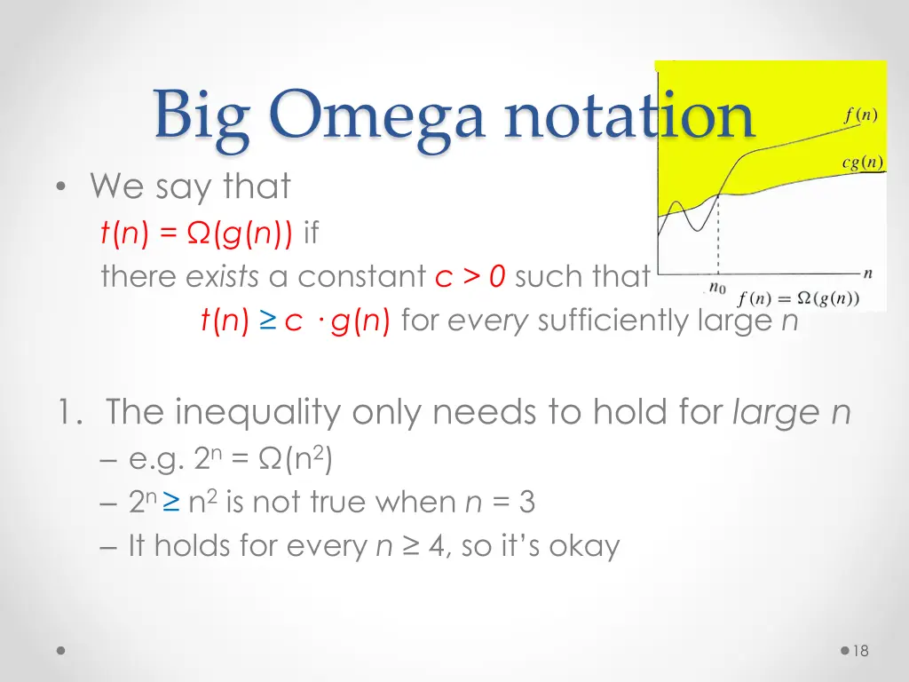 big omega notation we say that t n g n if there 1