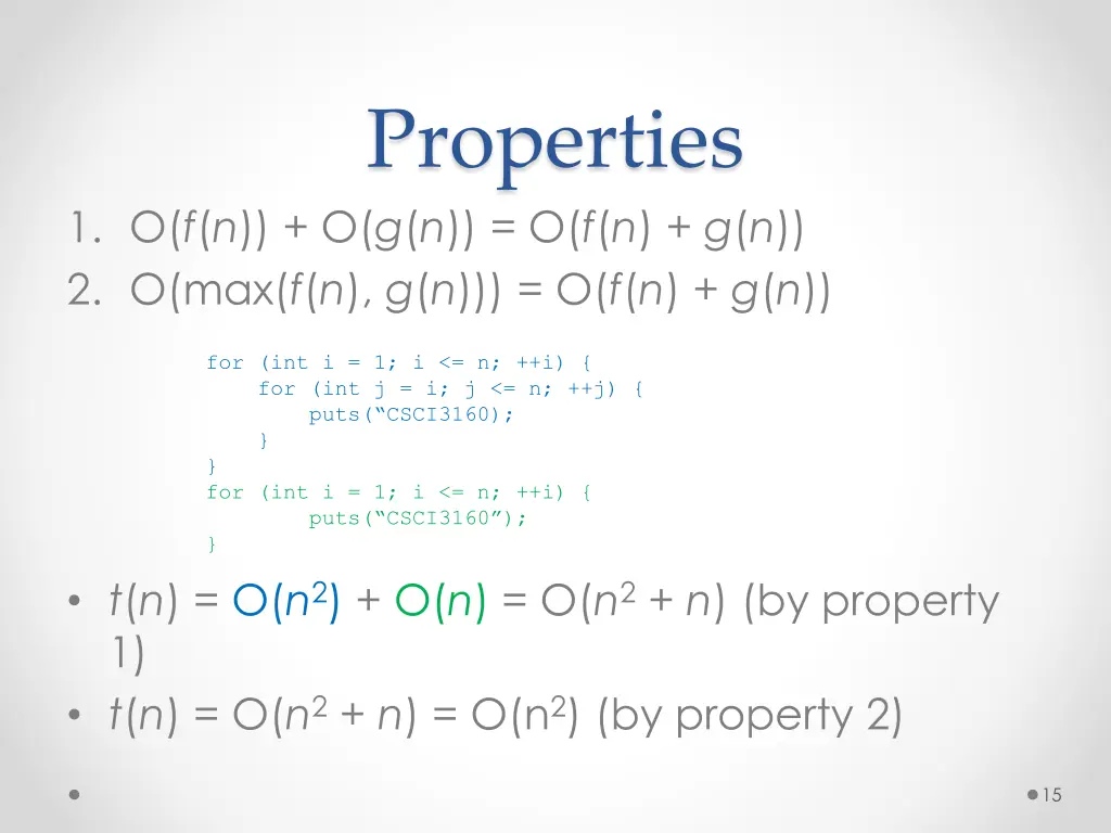properties
