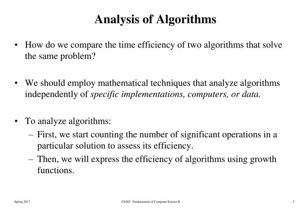 analysis of algorithms 1
