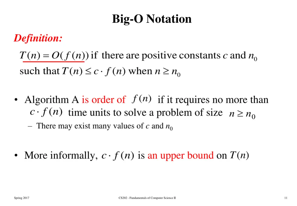 big o notation