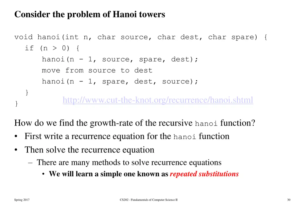consider the problem of hanoi towers