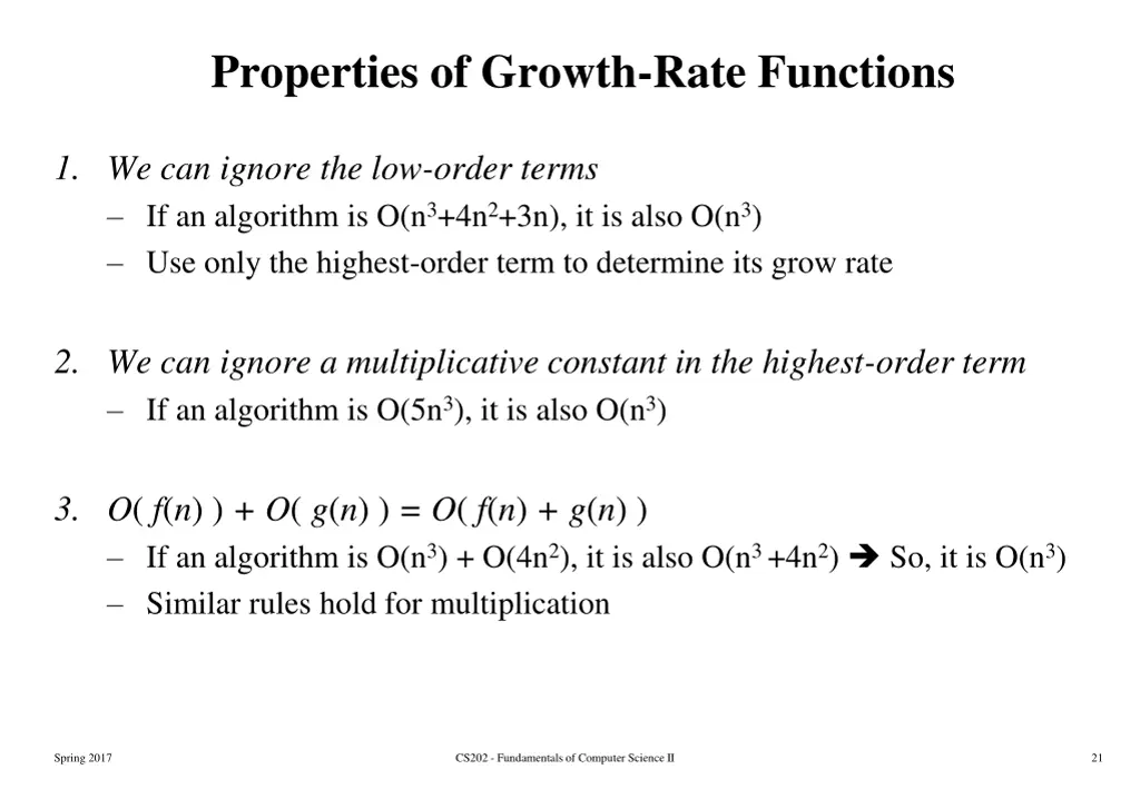properties of growth rate functions