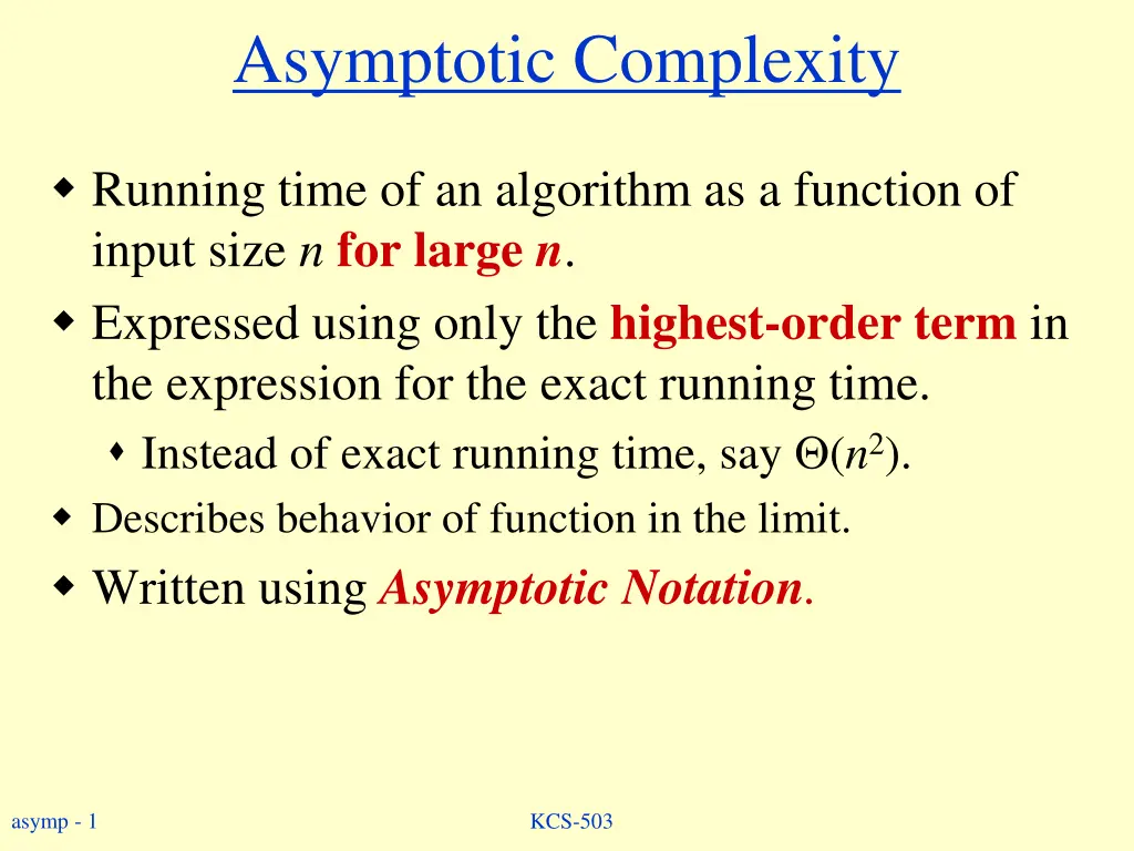 asymptotic complexity